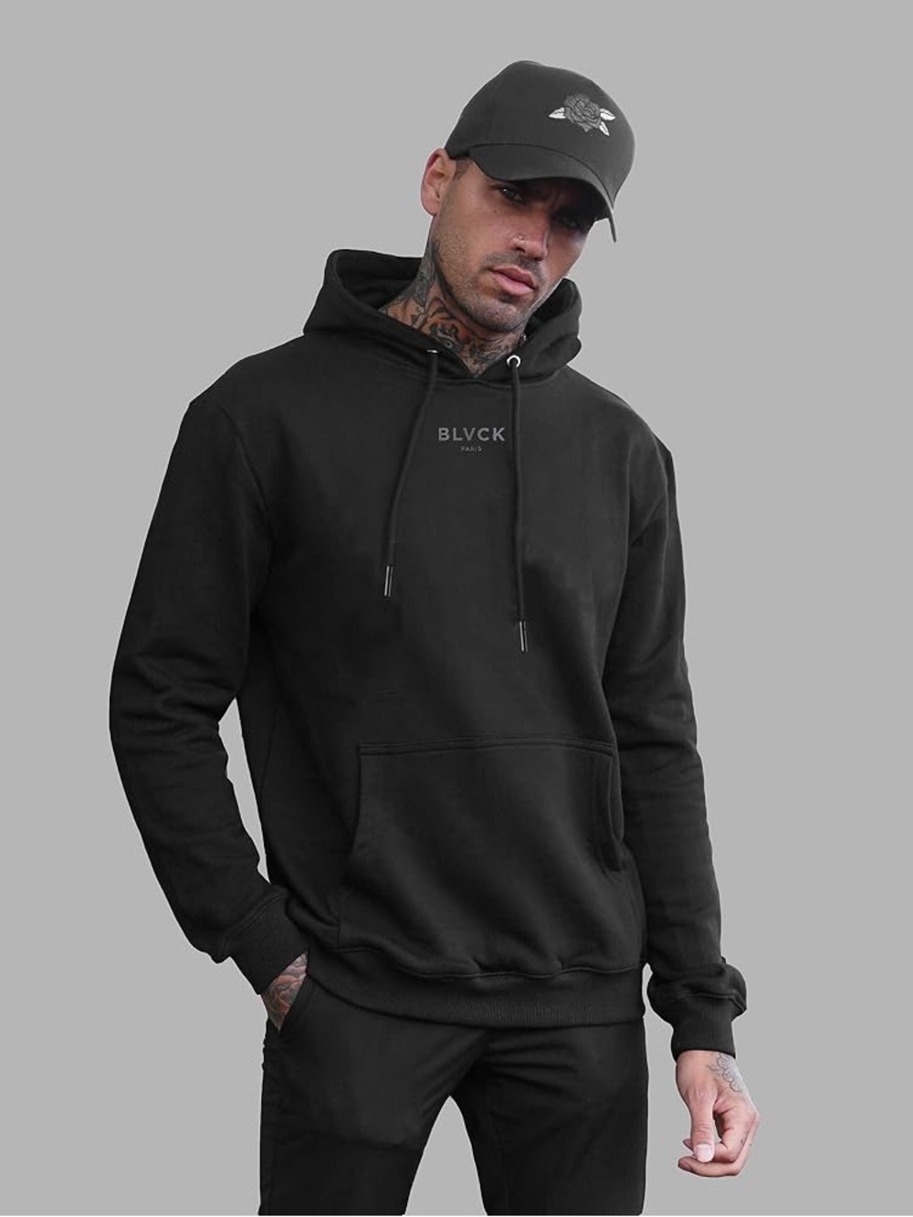 BLVCK Paris Essential Hoodie, Washed Black, Unisex